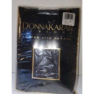 Vintage Donna Karan New York Sueded Silk Opaque Tights Small Black Style 279